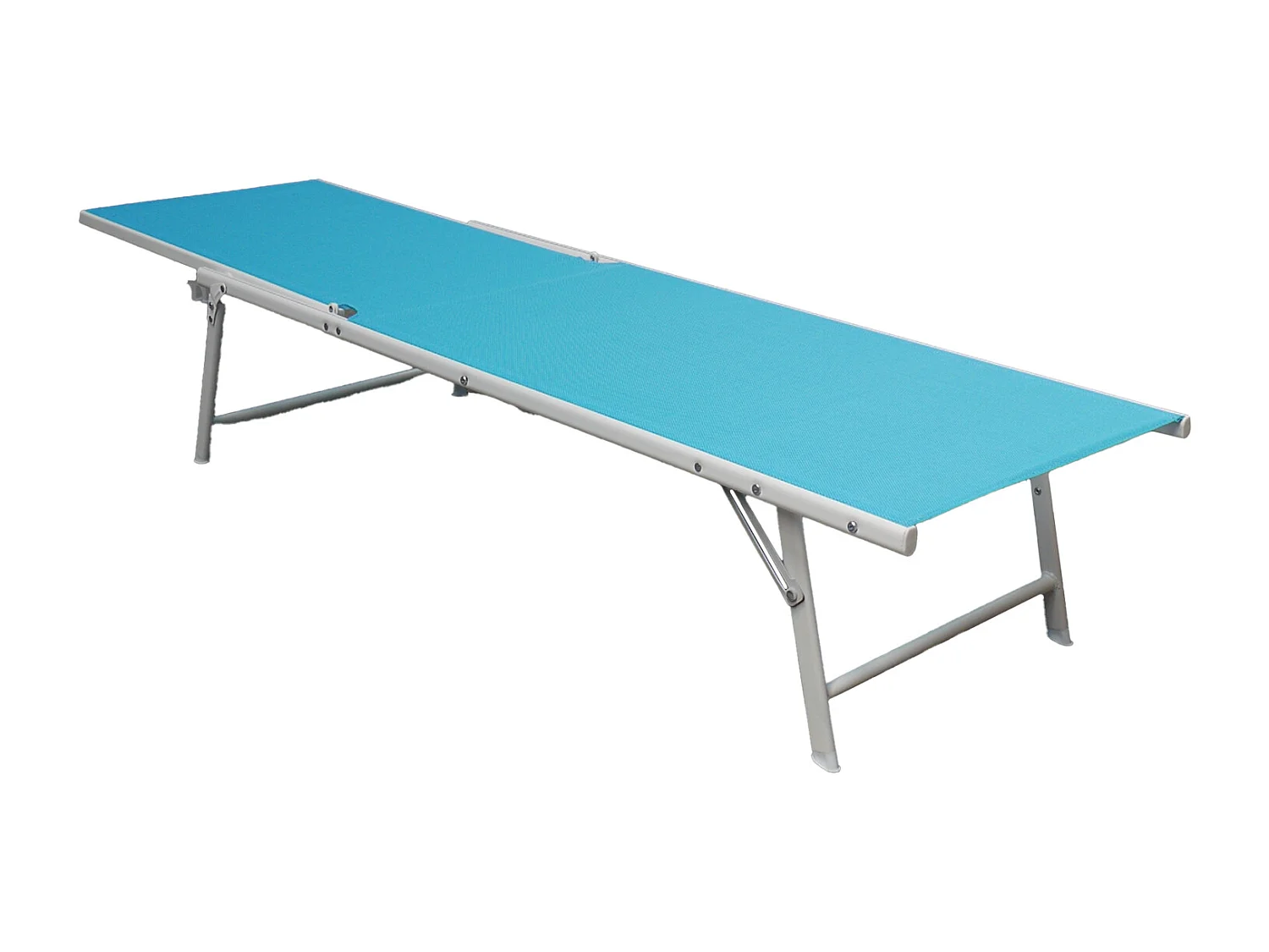 Set van 2 opvouwbare ligbedden SICILIA in blauw textilene - witte structuur