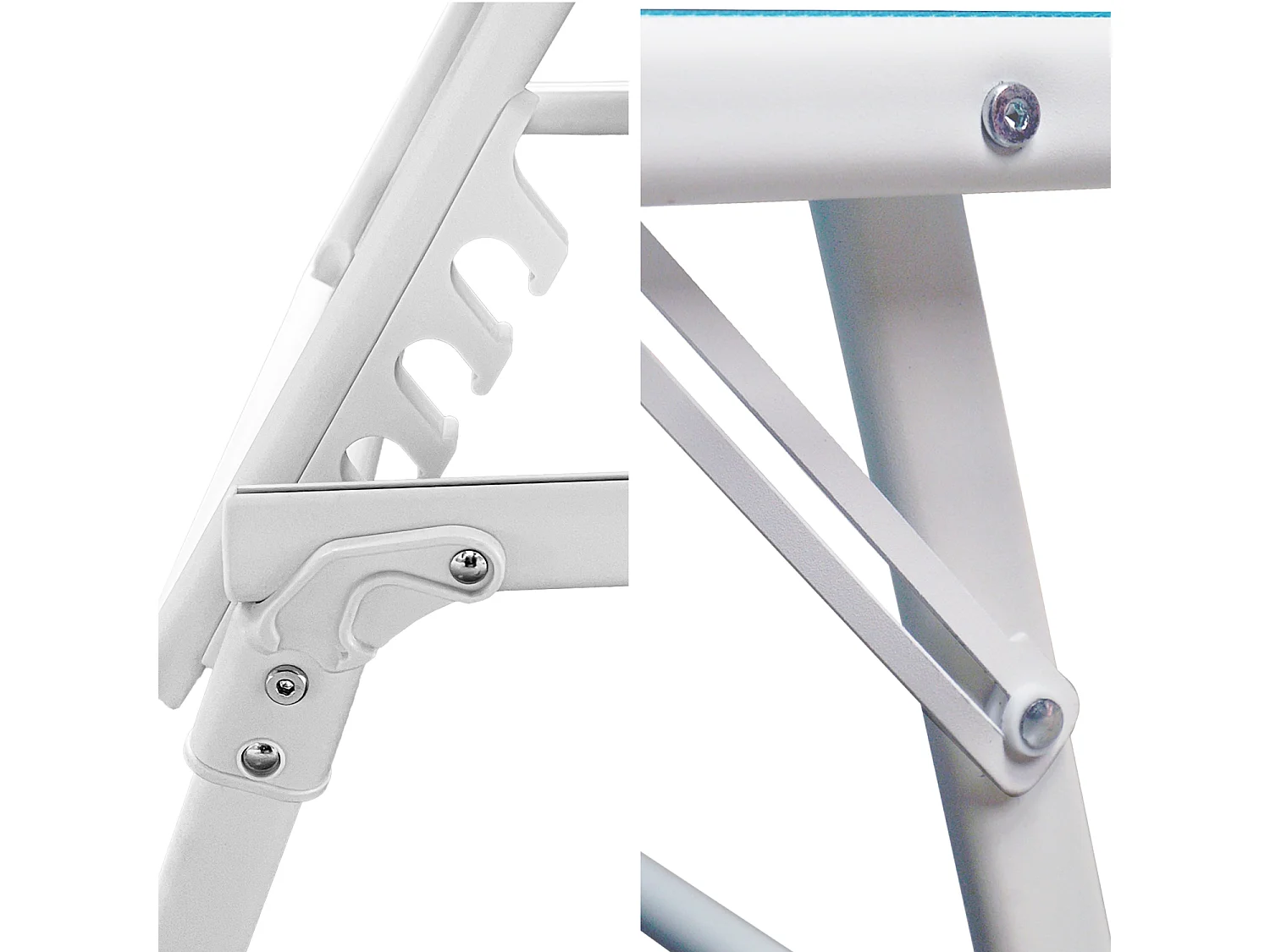 Set van 2 opvouwbare ligbedden SICILIA in blauw textilene - witte structuur