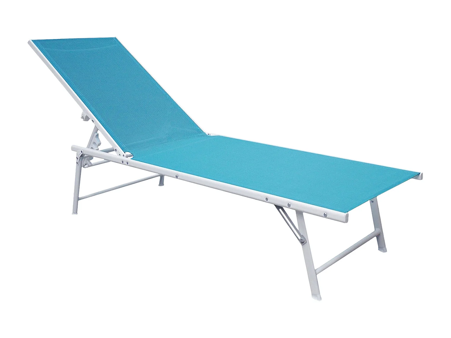 Set van 2 opvouwbare ligbedden SICILIA in blauw textilene - witte structuur