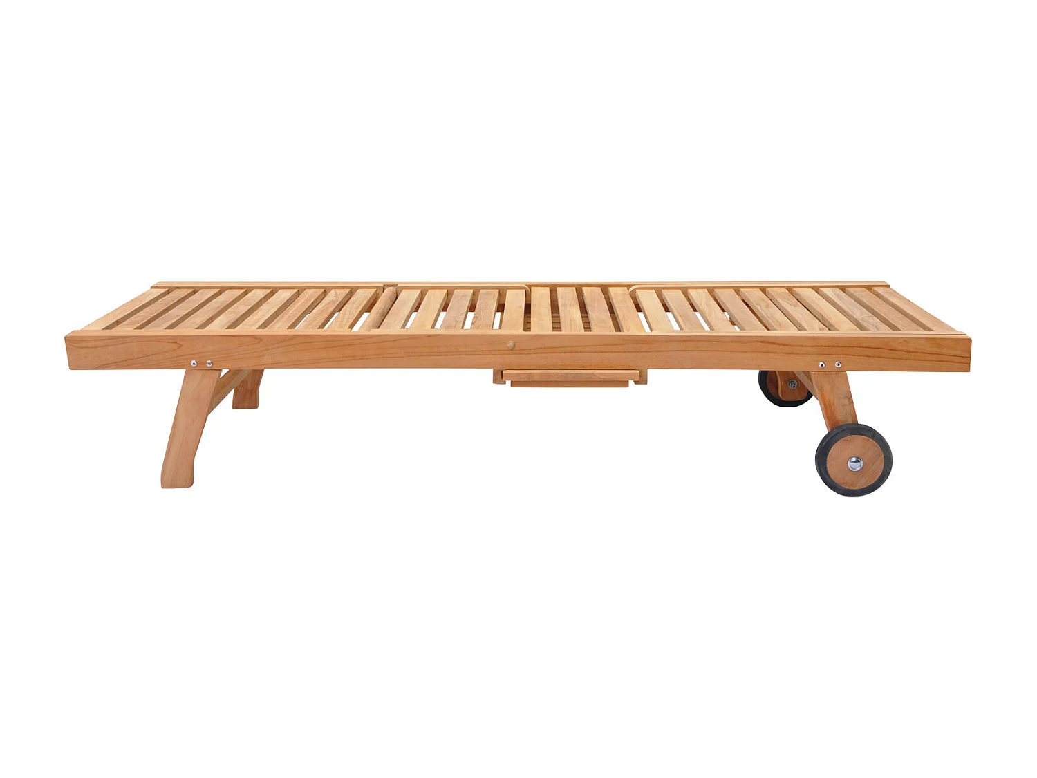 Ensemble bain de soleil pliant en teck avec table d'appoint LOMBOK - HAPPY GARDEN
