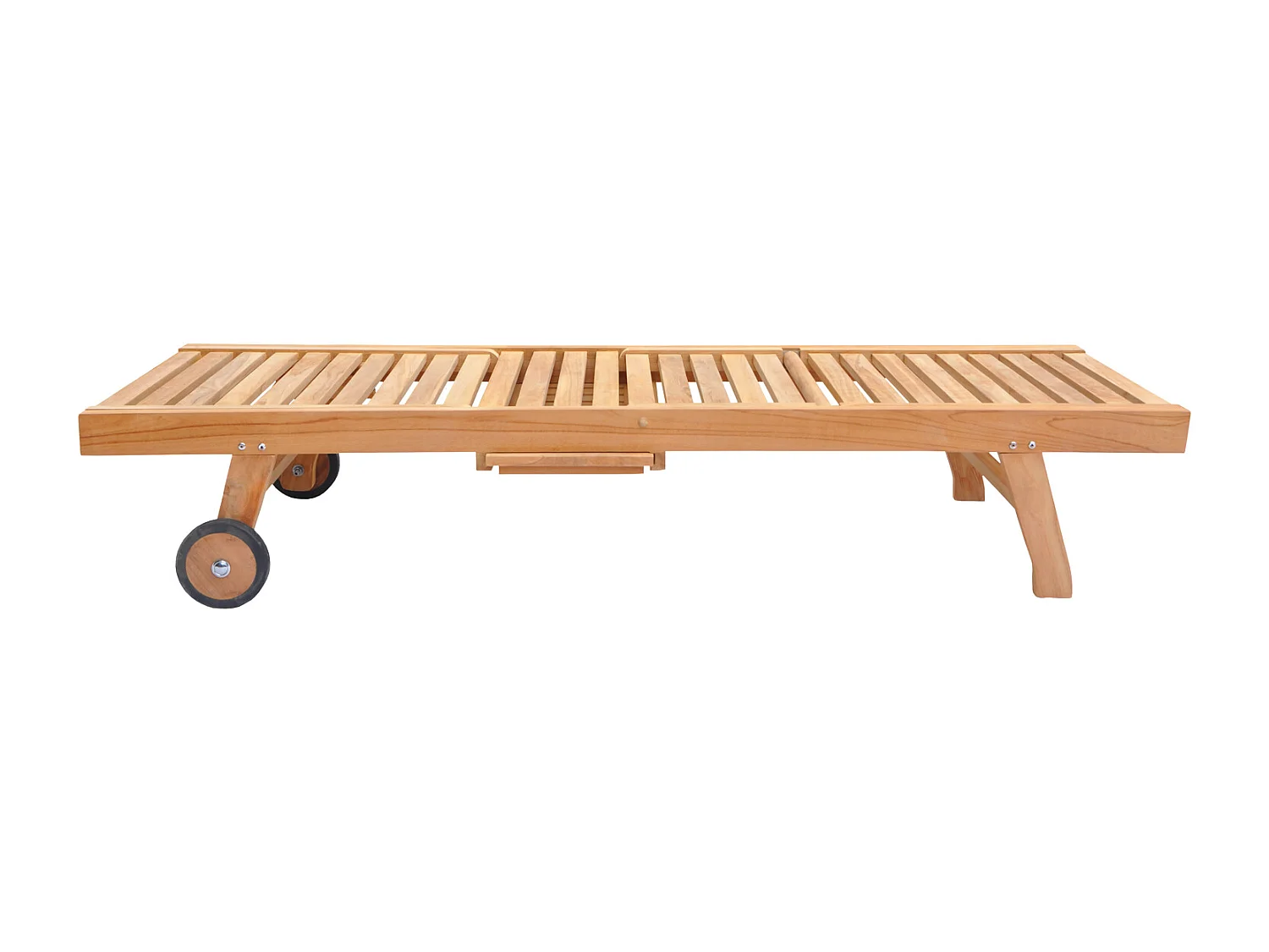 Ensemble bain de soleil pliant en teck avec table d'appoint LOMBOK - HAPPY GARDEN