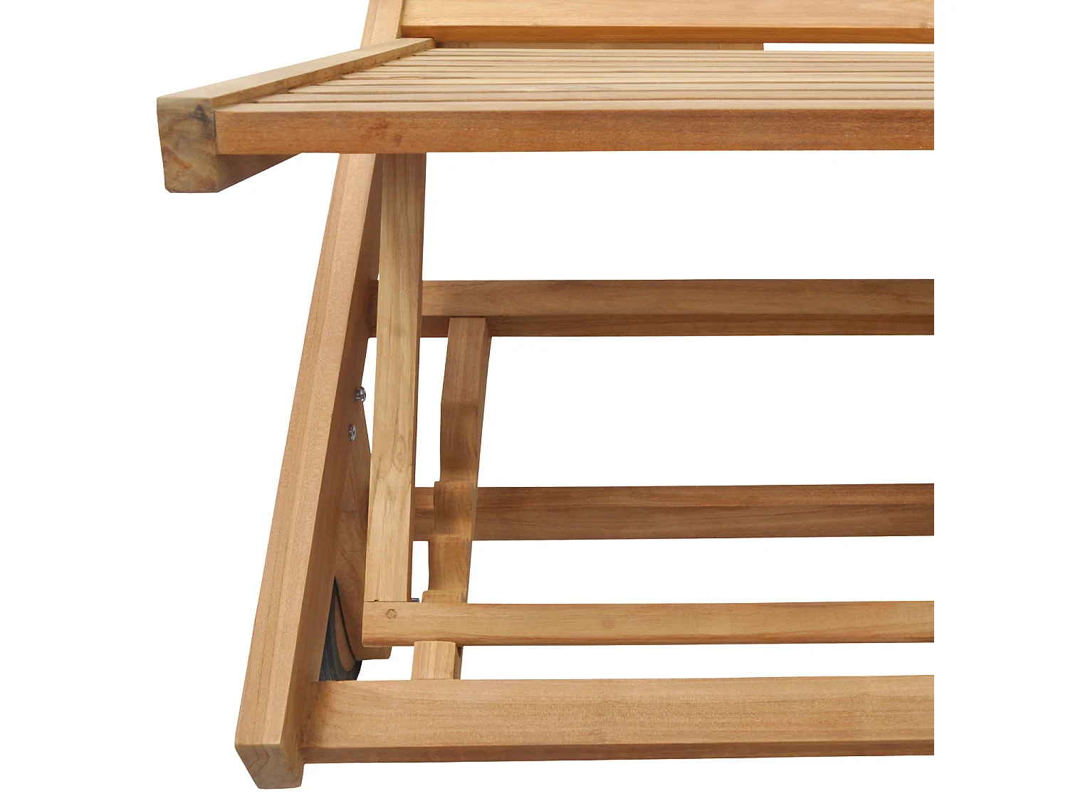 Ensemble bain de soleil pliant en teck avec table d'appoint LOMBOK - HAPPY GARDEN