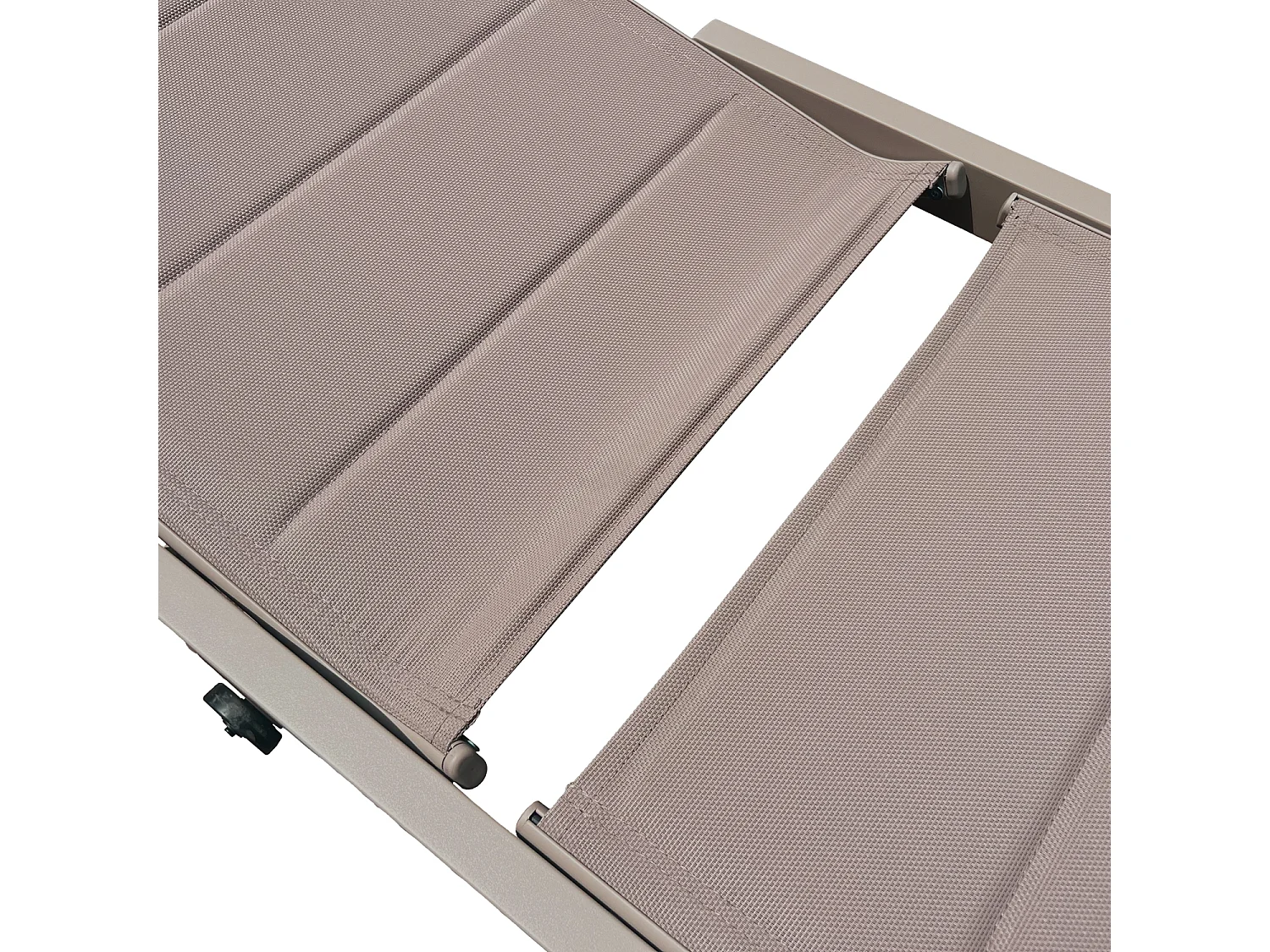 Lot de 2 bains de soleil BARBADOS en textilène taupe - aluminium taupe - HAPPY GARDEN