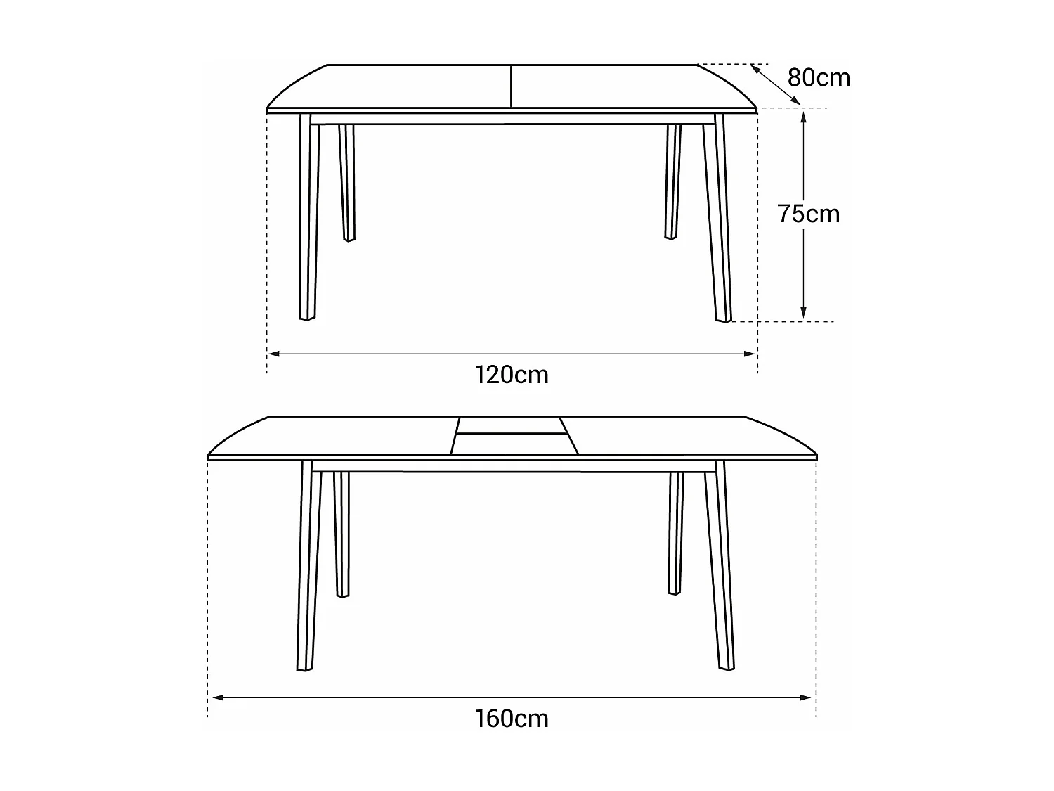 Mesa extensível HELGA 120 / 160cm preto