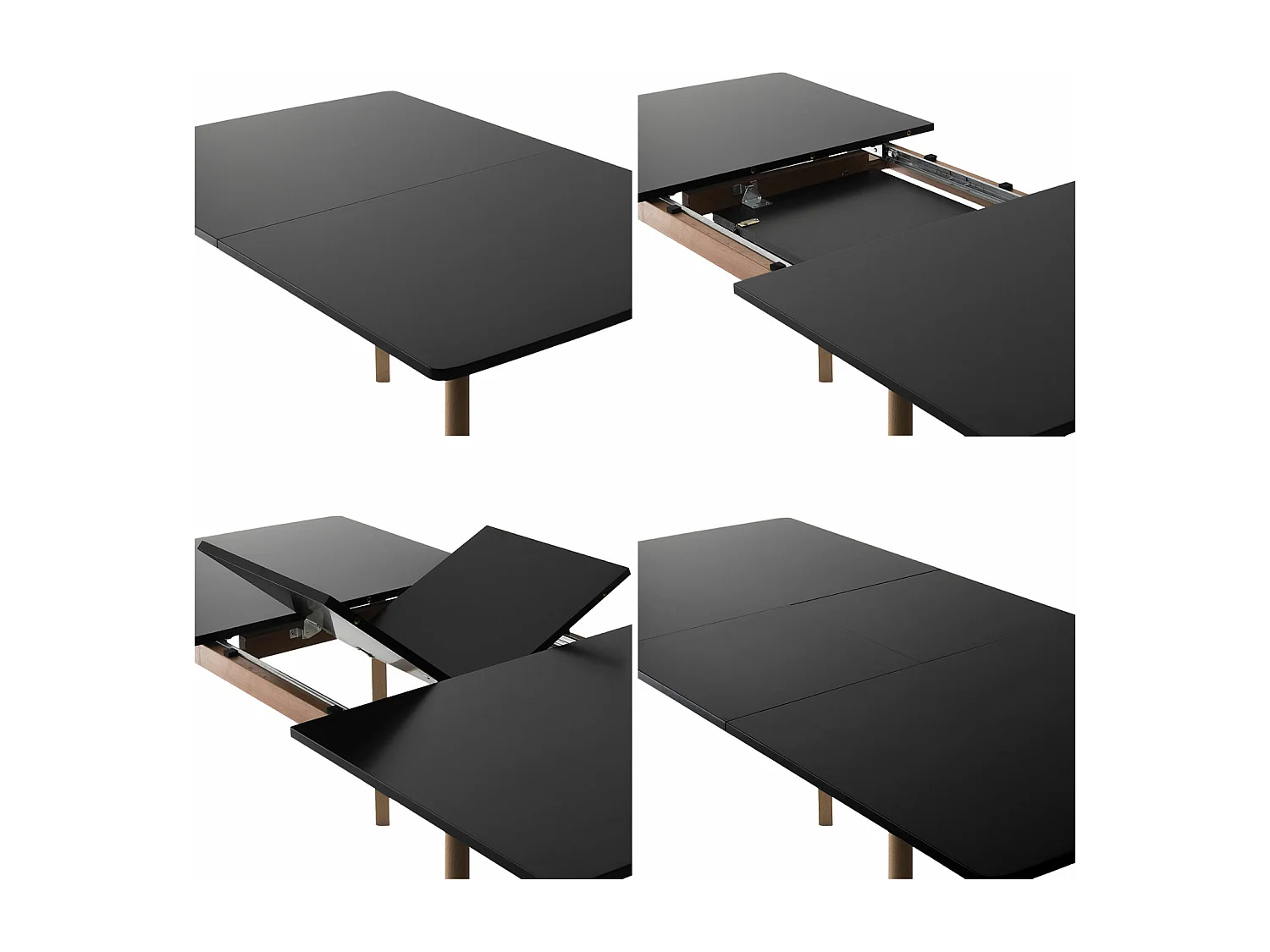 Mesa extensível HELGA 120 / 160cm preto