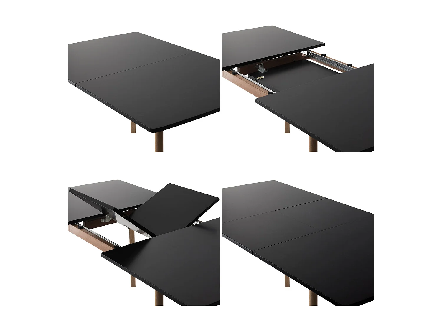 Table extensible HELGA 120 / 160cm noire - HAPPY GARDEN