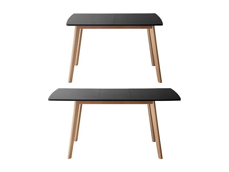 Table extensible HELGA 120 / 160cm noire - HAPPY GARDEN