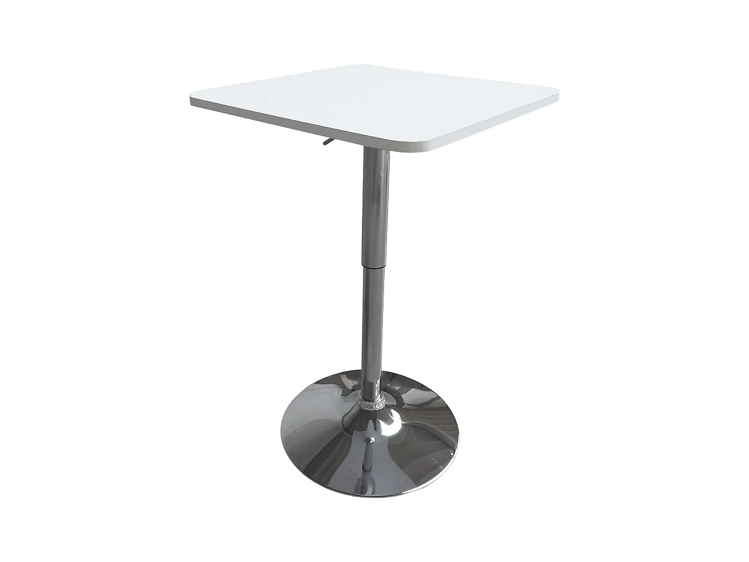 Table de bar carrée blanche et chrome LUKE - HAPPY GARDEN