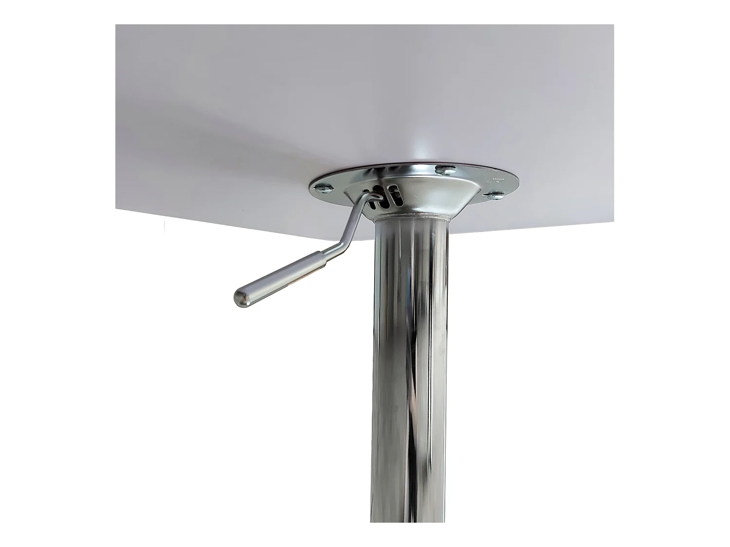 Table de bar carrée blanche et chrome LUKE - HAPPY GARDEN