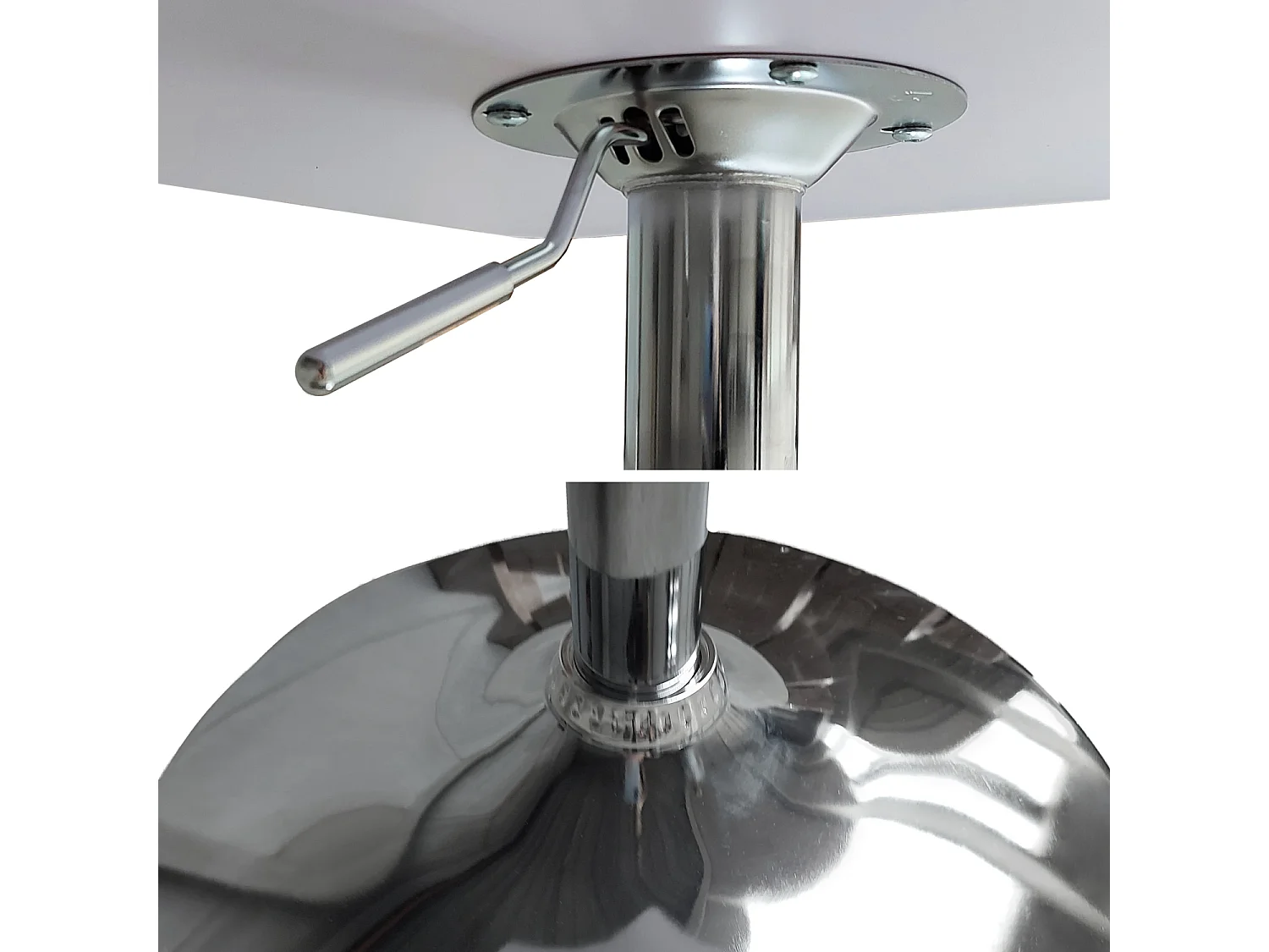 Table de bar carrée blanche et chrome LUKE - HAPPY GARDEN