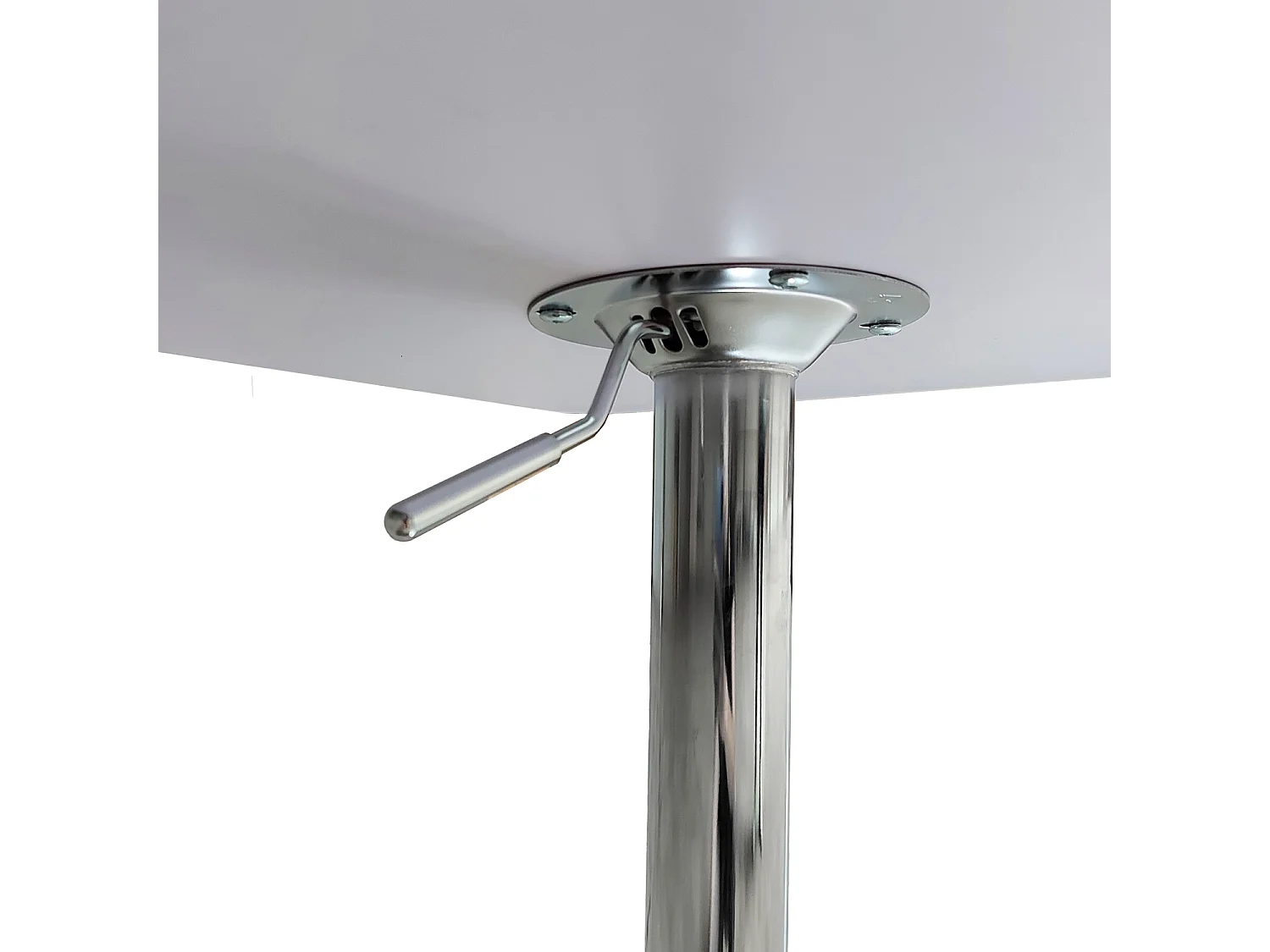 Table de bar carrée blanche et chrome LUKE - HAPPY GARDEN