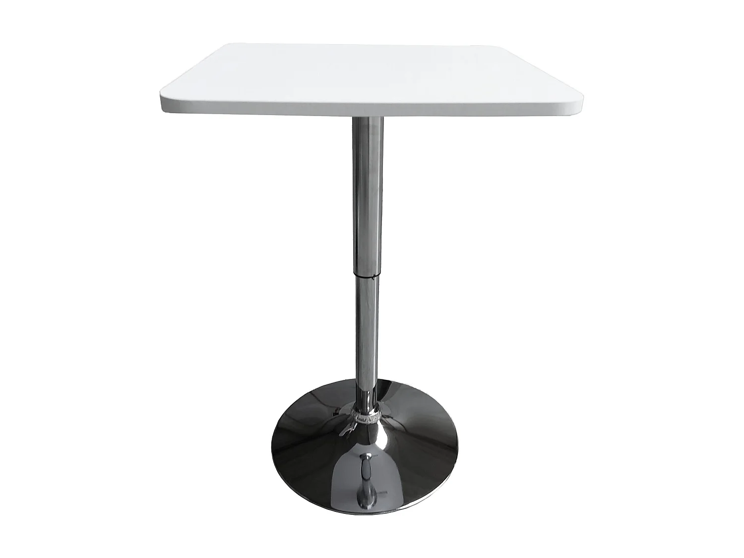 Table de bar carrée blanche et chrome LUKE - HAPPY GARDEN