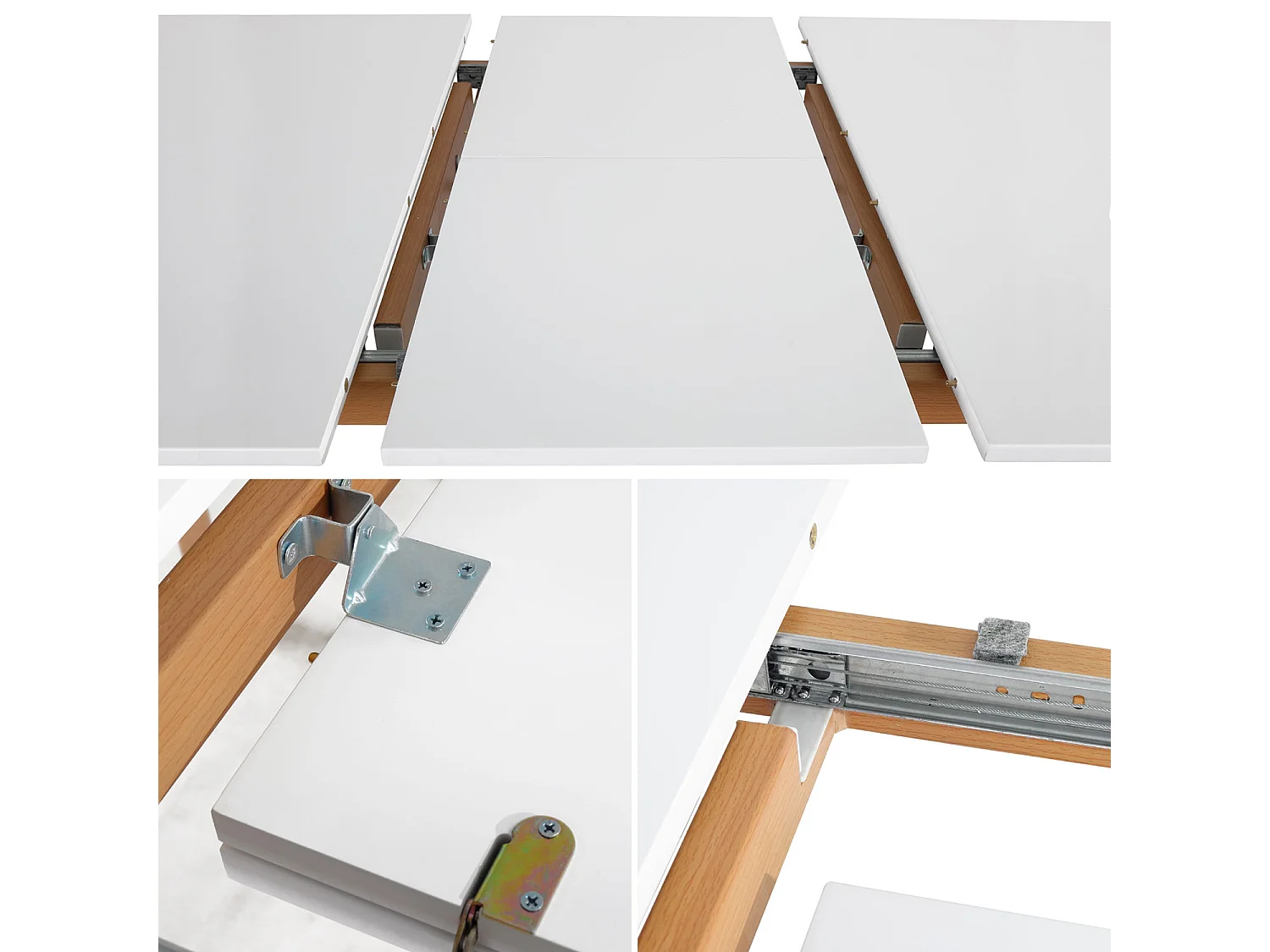 Table extensible HELGA 120 / 160cm blanche - HAPPY GARDEN
