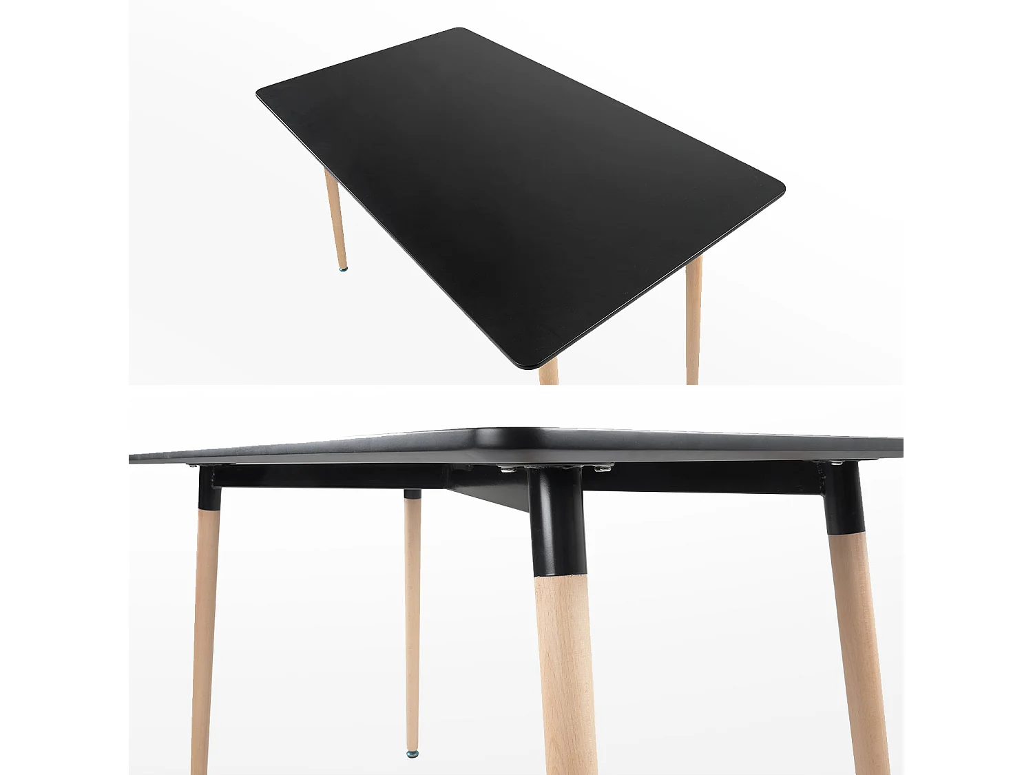Table rectangulaire 120 × 70cm noire PIA - HAPPY GARDEN