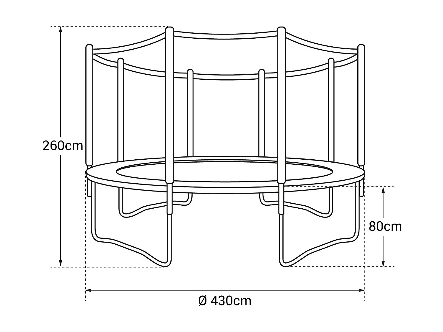 Cama elástica de 430cm reversible verde/azul, Pack trampolín MELBOURNE + red de seguridad + escalera + lona + kit de anclaje. - HAPPY GARDEN