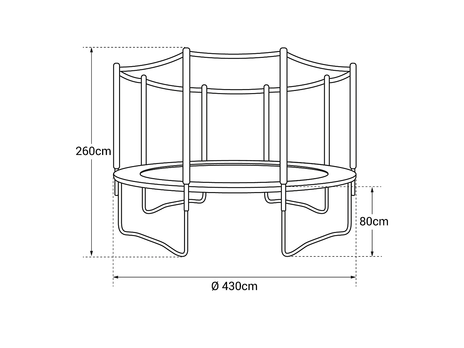Trampoline 430cm réversible vert / bleu MELBOURNE + filet, échelle, bâche et kit d'ancrage - HAPPY GARDEN
