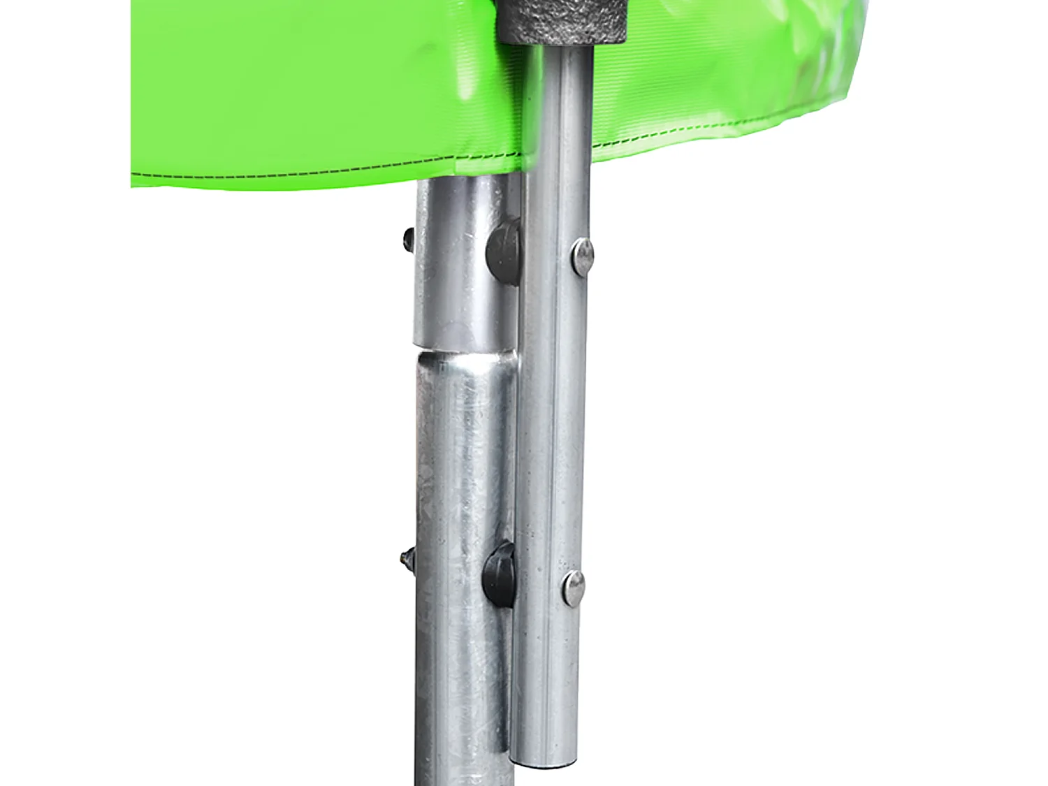 Cama elástica de 370cm reversible verde/azul, Pack trampolín PERTH + red de seguridad + escalera + lona + kit de anclaje.