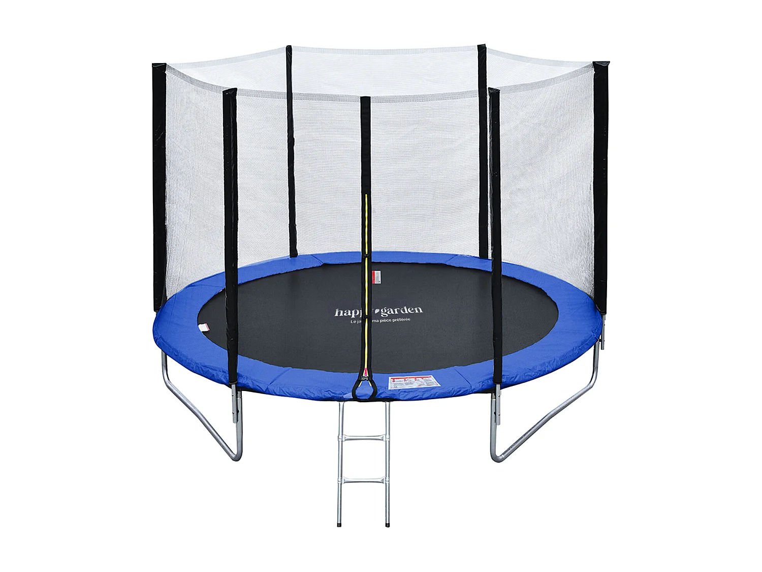 Trampoline 180cm omkeerbaar blauw/groen CAIRNS + net, ladder, hoes en verankeringsset