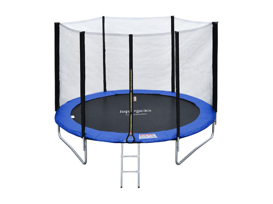 Pack Premium Trampolín 180cm reversible azul / verde CAIRNS + red, escalera, funda y kit de anclaje