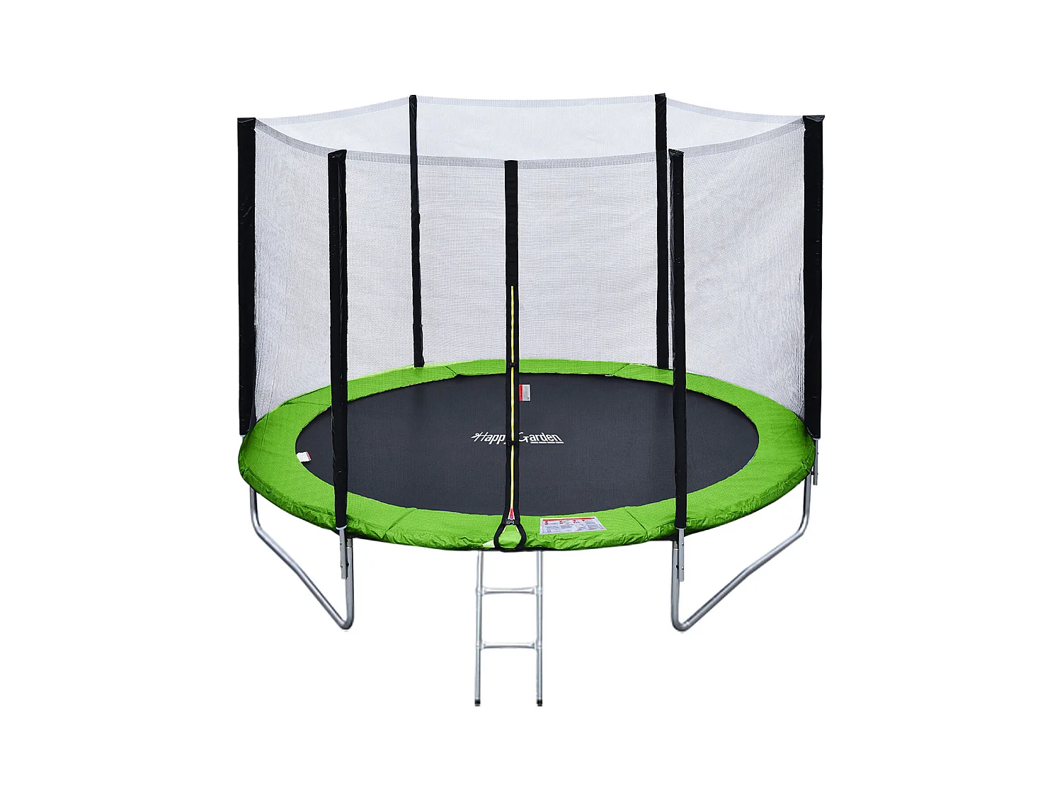 Cama elástica de 245cm reversible verde/azul, Pack trampolín CANBERRA + red de seguridad + escalera + lona + kit de anclaje. - HAPPY GARDEN