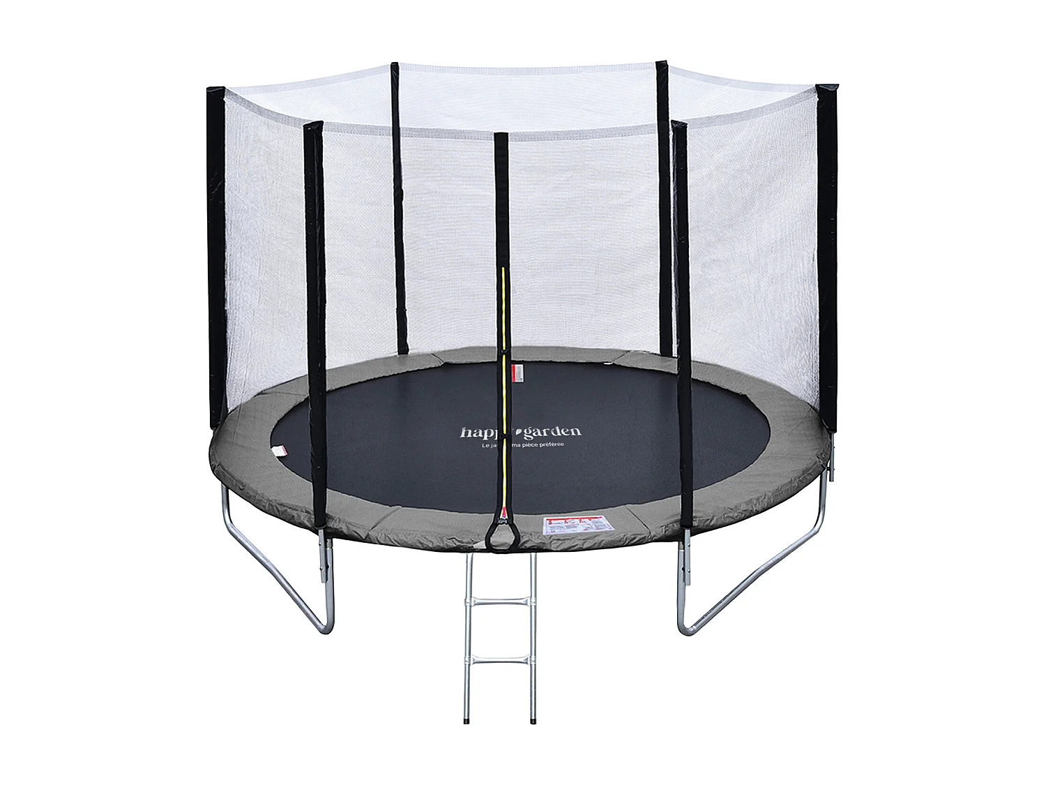 Trampoline 245cm réversible gris / rose CANBERRA + filet, échelle, bâche et kit d'ancrage - HAPPY GARDEN