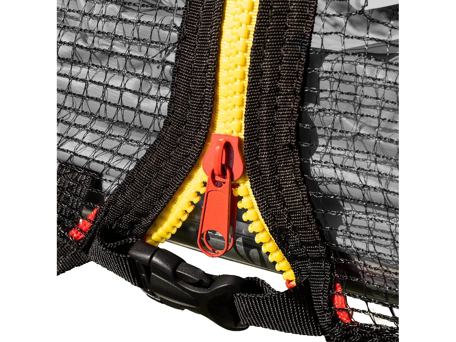 Premium Pack Trampolin 245cm wendbar grau / rosa CANBERRA + Netz, Leiter, Abdeckplane und Verankerungsset