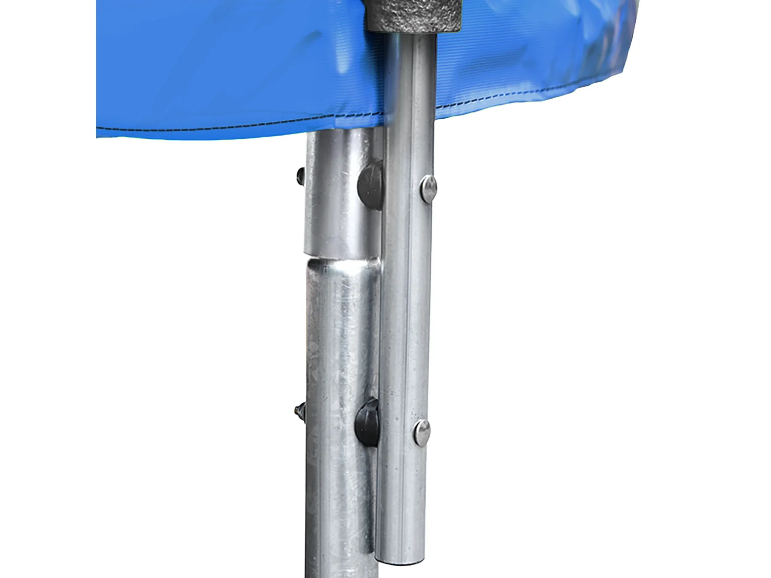 Trampoline 245cm omkeerbaar blauw / groen CANBERRA + net, ladder, hoes en verankeringsset