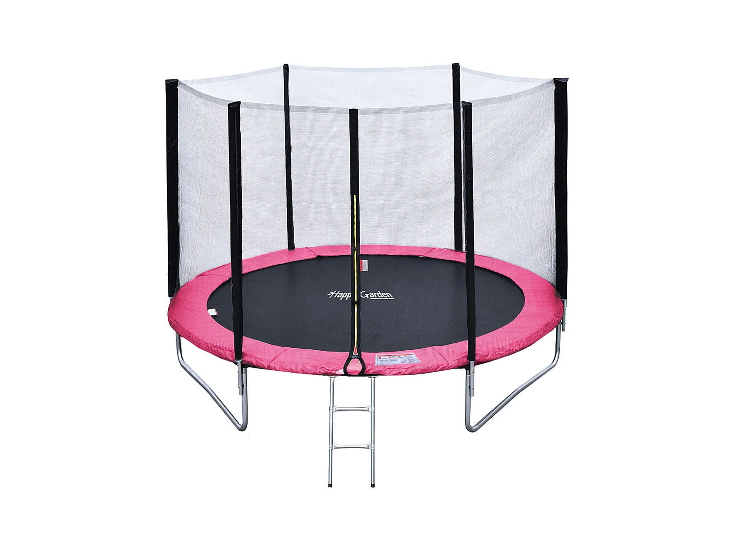 Pack Premium Trampolín 245cm reversible rosa / gris CANBERRA + red, escalera, funda y kit de anclaje