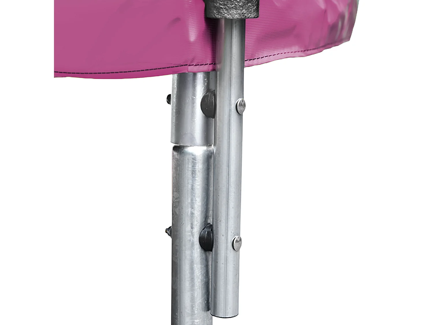 Premium Pack Trampolin 245cm wendbar rosa / grau CANBERRA + Netz, Leiter, Plane und Ankerset