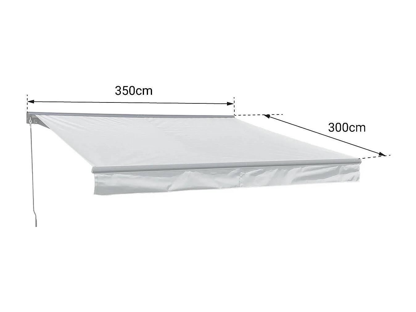 SAULE luifel 3,5 × 3m met half luifel - Grijs doek en grijze structuur