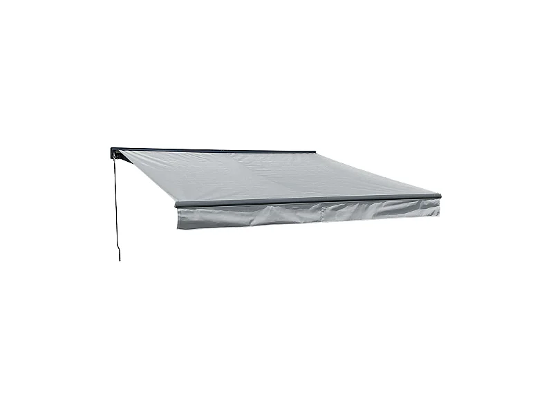 SAULE luifel 3,5 × 3m met half luifel - Grijs doek en grijze structuur