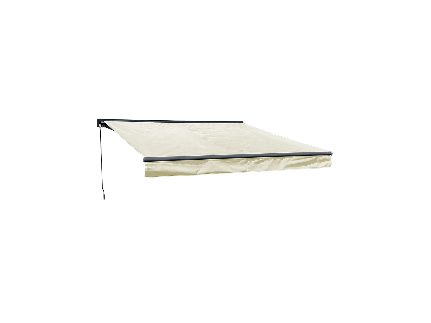 SAULE luifel 3,5 × 3m met half luifel - Beige doek en grijze structuur