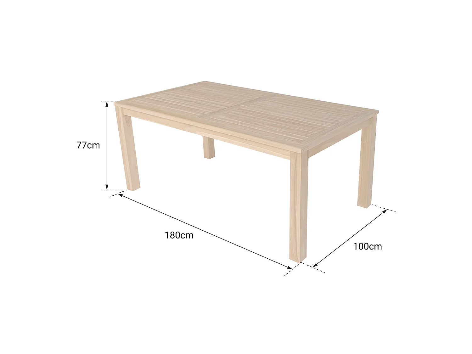 180cm teak tafel JAVA