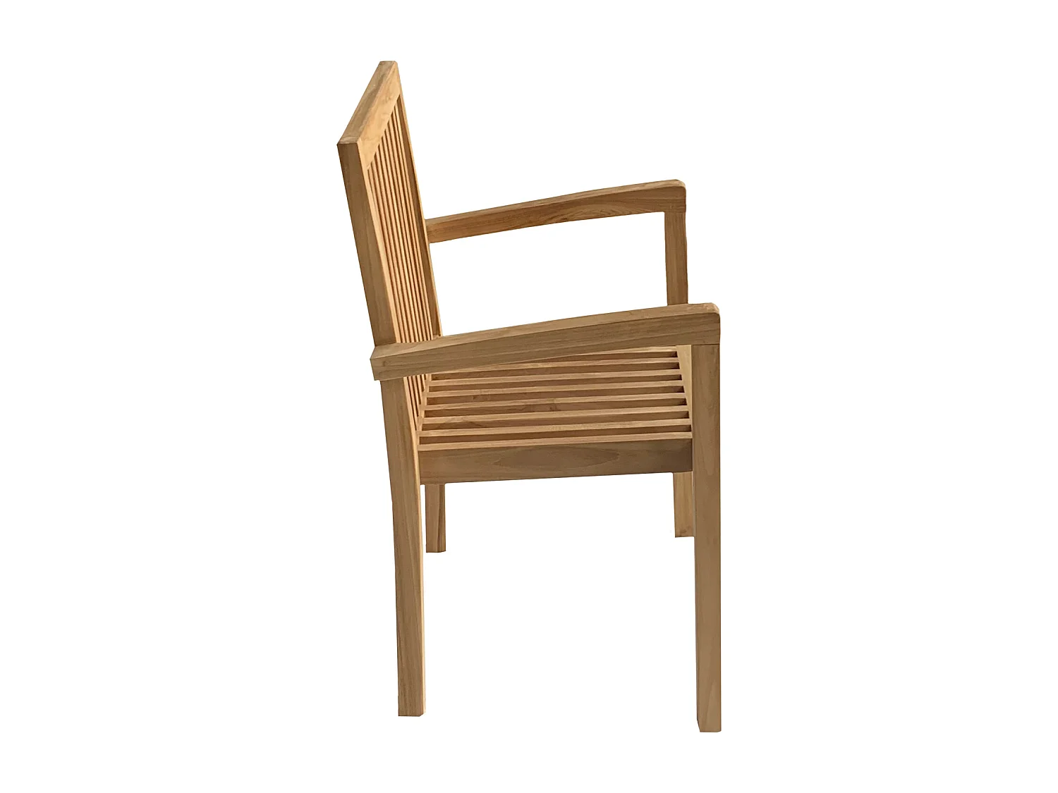 Lot de 4 chaises de jardin JAVA empilables en teck - HAPPY GARDEN