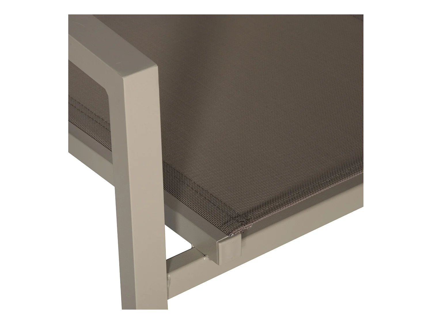 Set van 10 taupe aluminium stoelen - textilene taupe