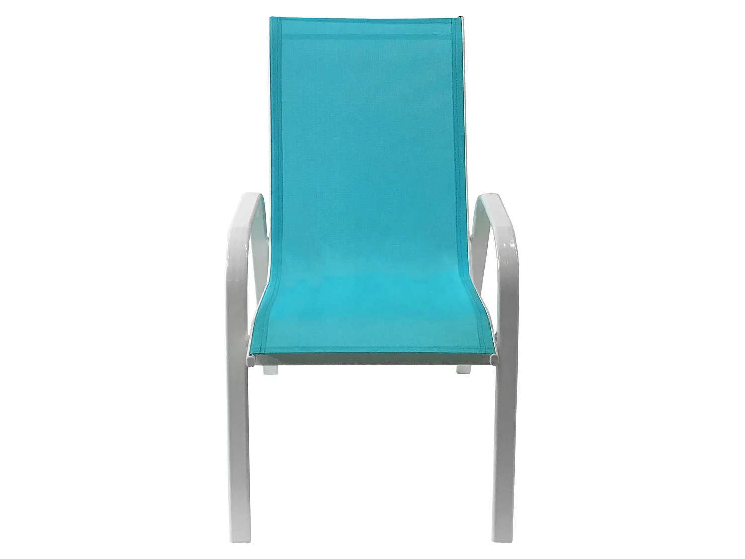 Set van 4 MARBELLA stoelen in blauw textilene - wit aluminium
