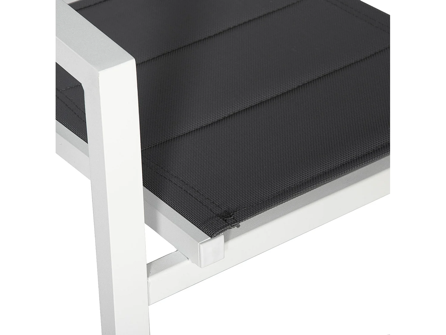 Set van 6 met witte aluminium beklede stoelen - grijs textilene