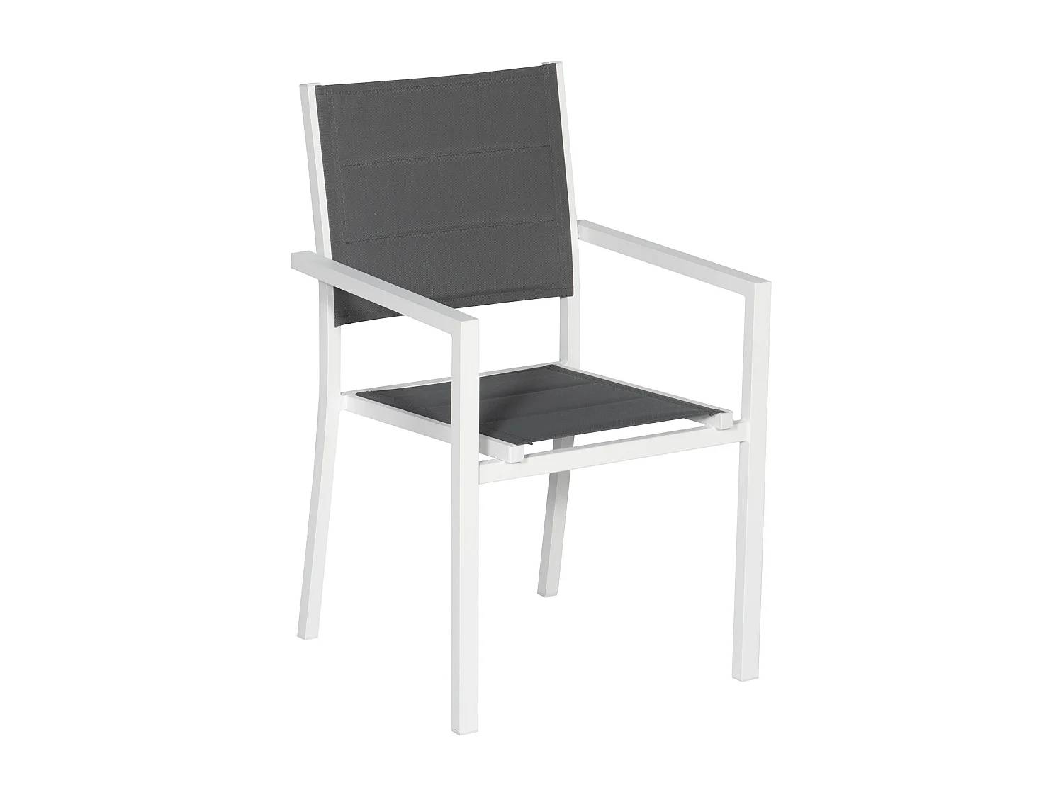 Set van 4 met wit aluminium beklede stoelen - grijs textilene