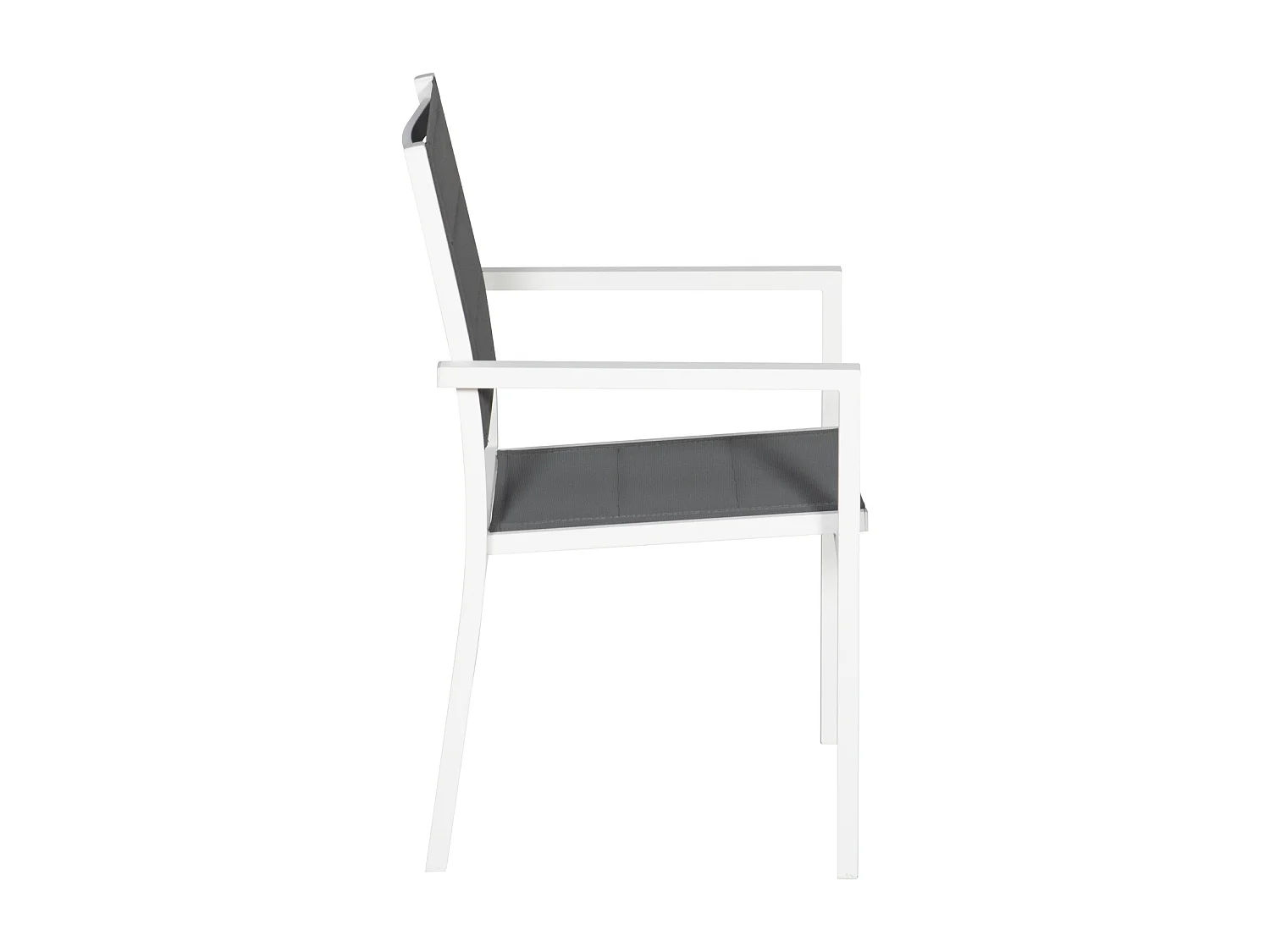 Set van 4 met wit aluminium beklede stoelen - grijs textilene