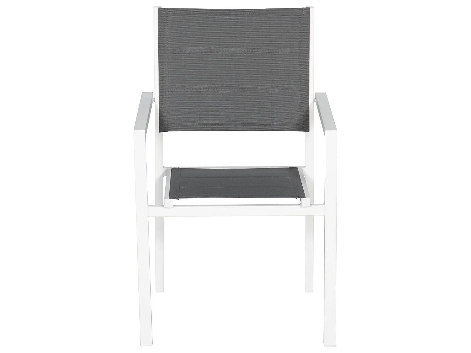 Set van 4 met wit aluminium beklede stoelen - grijs textilene