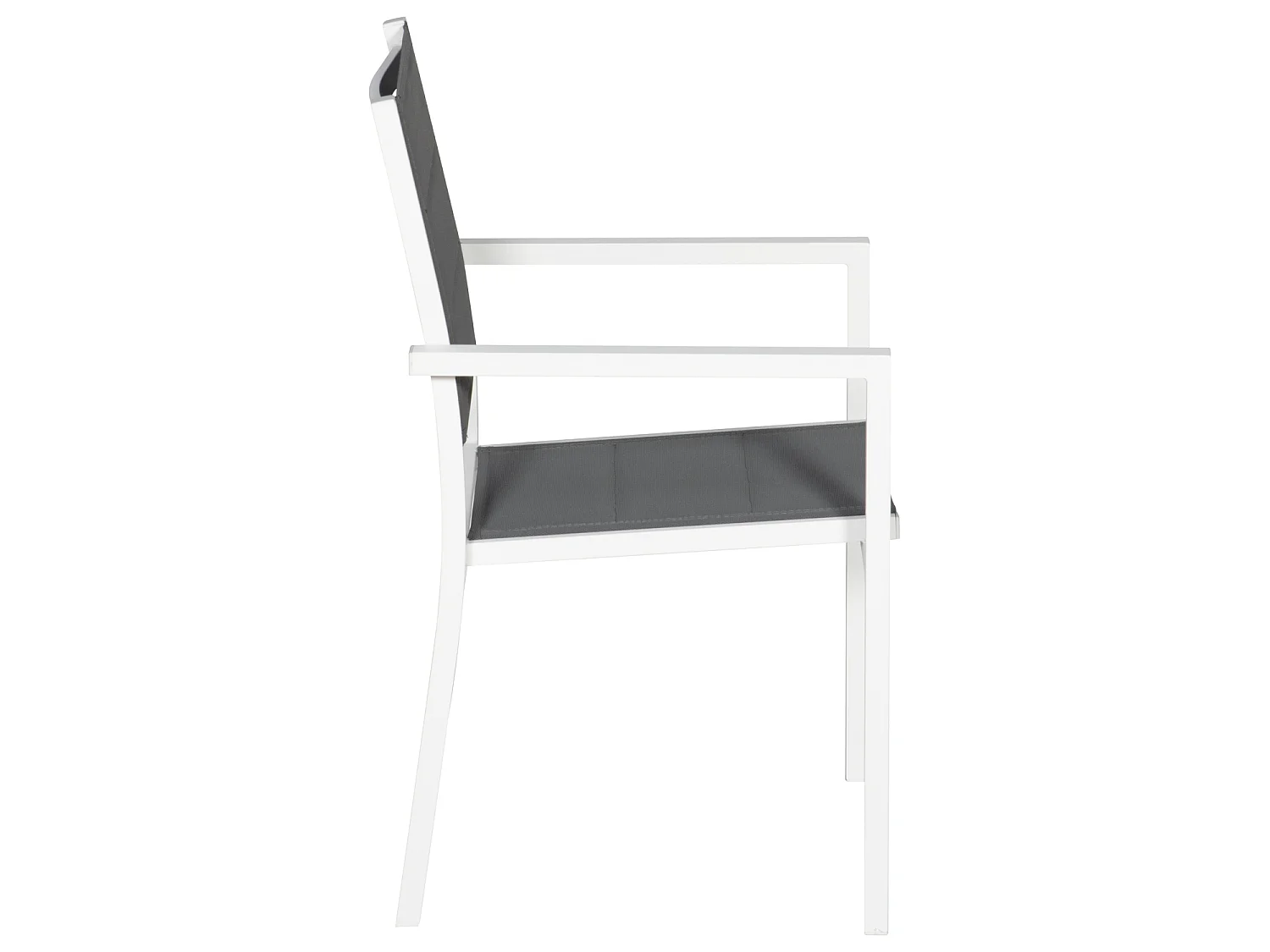 Set van 4 met wit aluminium beklede stoelen - grijs textilene