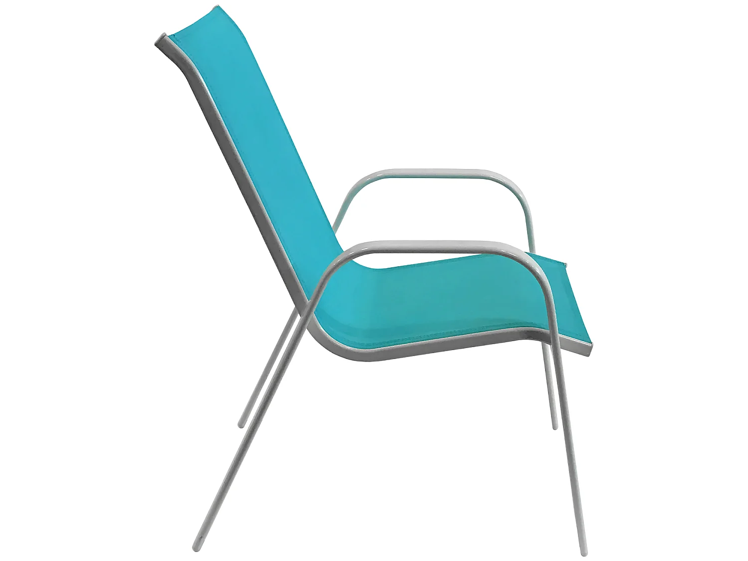 Lot de 6 chaises MARBELLA en textilène bleu - aluminium blanc - HAPPY GARDEN