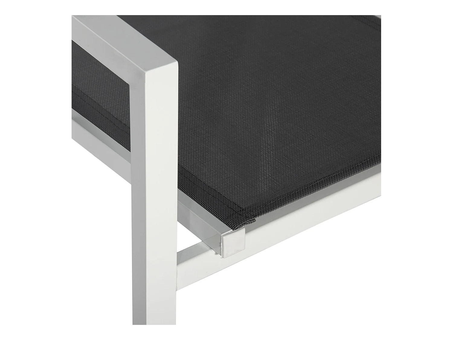 Lot de 8 chaises en aluminium blanc - textilène gris - HAPPY GARDEN