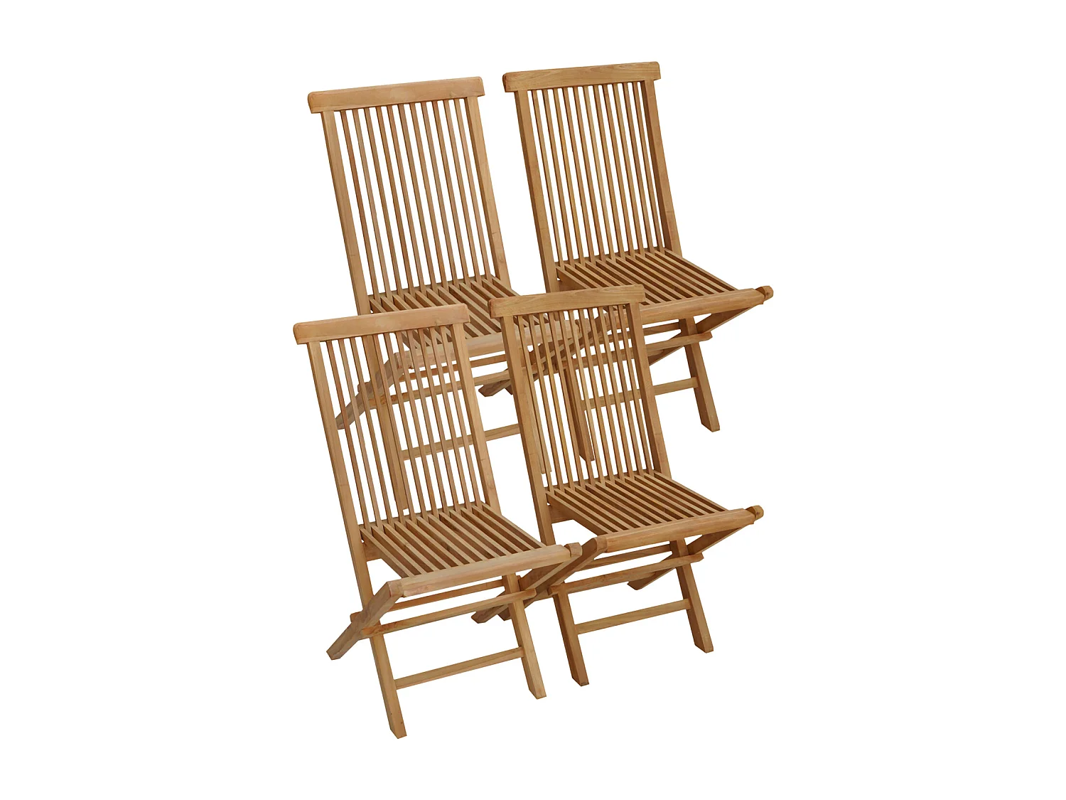 Set van 4 LOMBOK teakhouten tuinstoelen