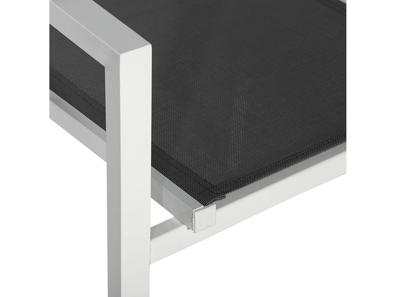 Set van 4 witte aluminium stoelen - grijs textilene