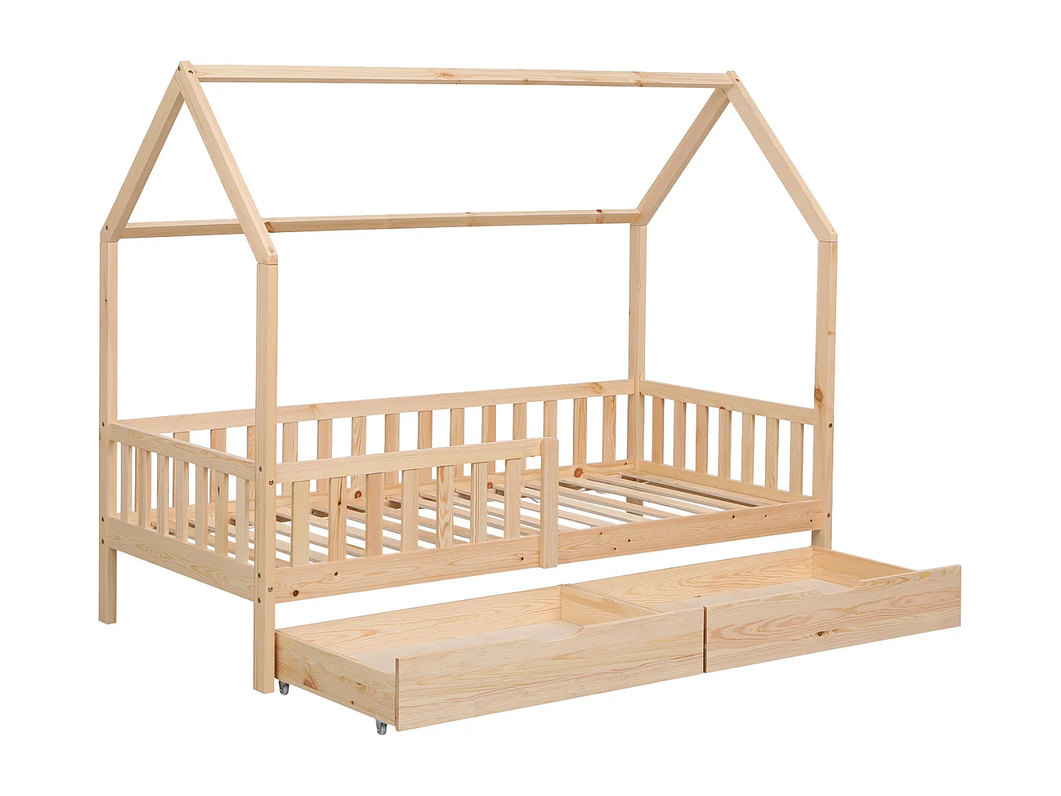 Lit cabane pour enfant 190x90cm en bois avec tiroirs MARCEAU - HAPPY GARDEN