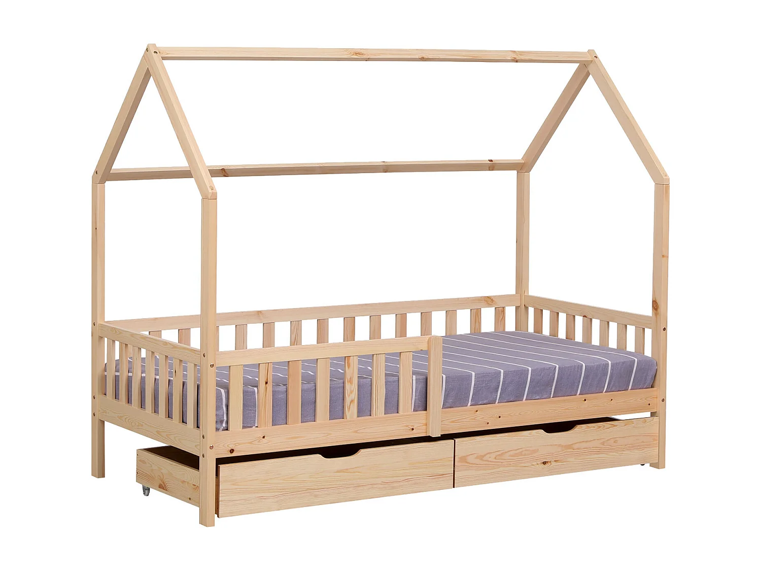 Lit cabane pour enfant 190x90cm en bois avec tiroirs MARCEAU - HAPPY GARDEN
