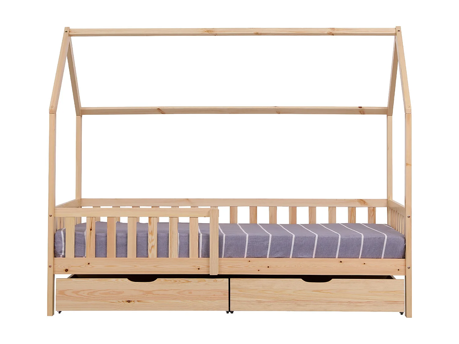 Lit cabane pour enfant 190x90cm en bois avec tiroirs MARCEAU - HAPPY GARDEN