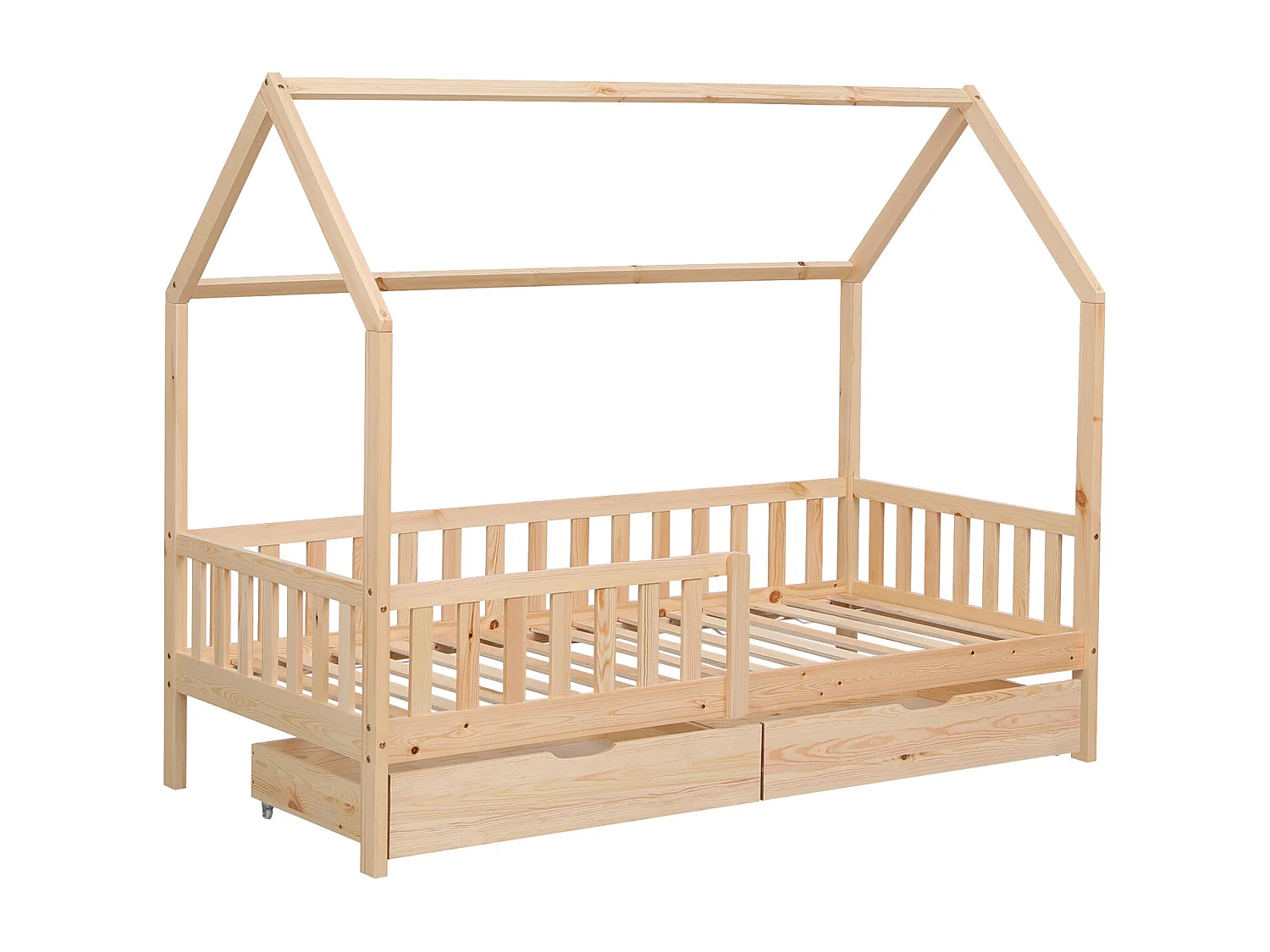Lit cabane pour enfant 190x90cm en bois avec tiroirs MARCEAU - HAPPY GARDEN