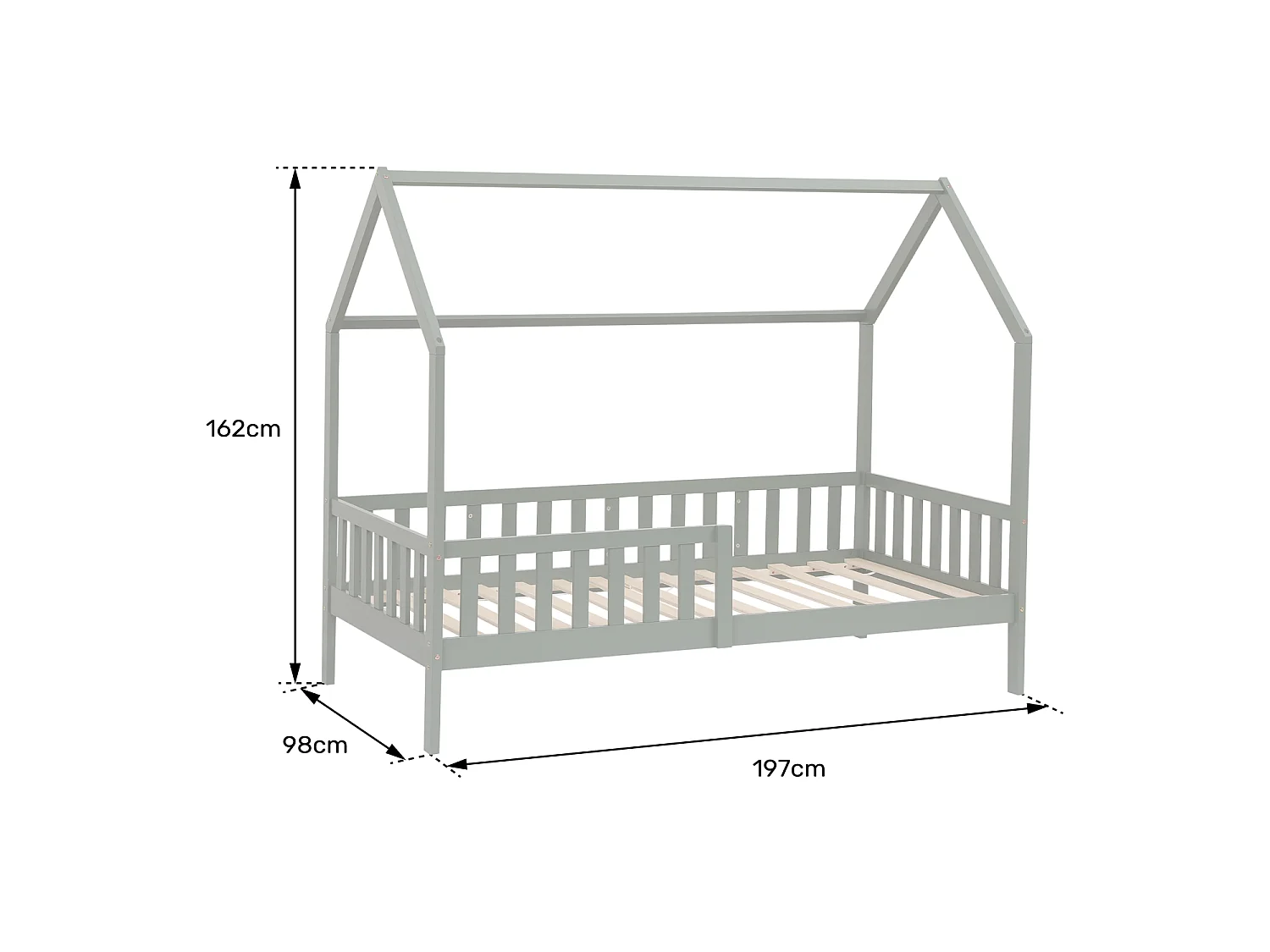 Kinderbed 190x90cm in hout met lades MARCEAU